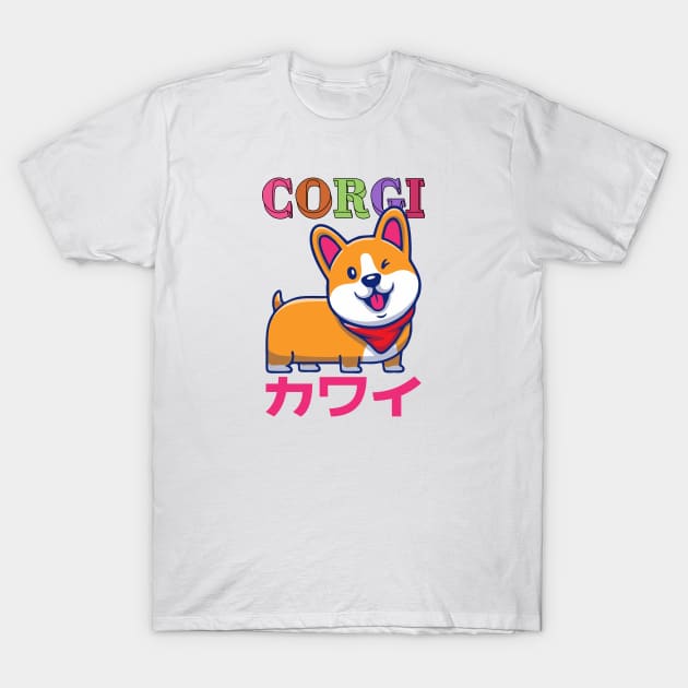 Kawaii Corgi T-Shirt by Kencur